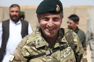 British Army Maj. Gen. Nick Carter, the commander of Regional Command South, poses for a photo at Forward Operating Base Wilson, Kandahar province, Afghanistan