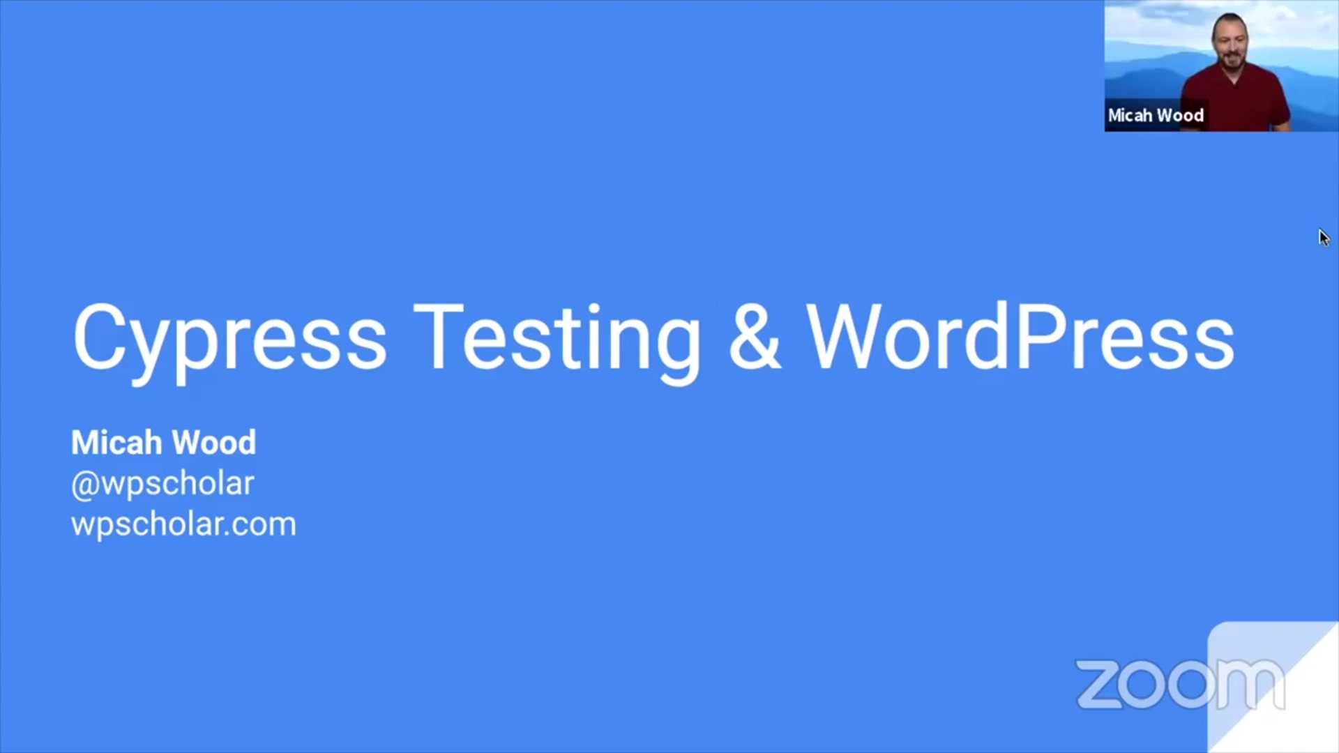 Micah Wood: Cypress Testing and WordPress