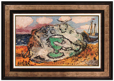 David Burliuk, ‘David Burliuk Original Painting Oil on Board Signed Authentic Landscape Artwork’, 1948