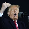 President Donald Trump speaks at a campaign rally in Iowa on Wednesday.