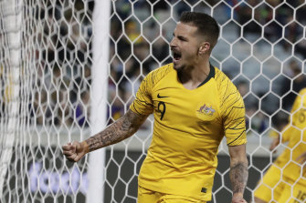 Jamie Maclaren has been in hot form for Australia but the national team won't play until June. 