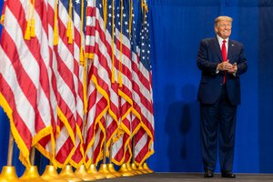 Donald J. Trump delivers remarks on Protecting America’s Seniors Friday, Oct. 16, 2020, at the Caloosa Sound Convention Center & Amphitheater in Fort Myers, Fla.