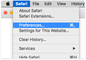 Safari preferences