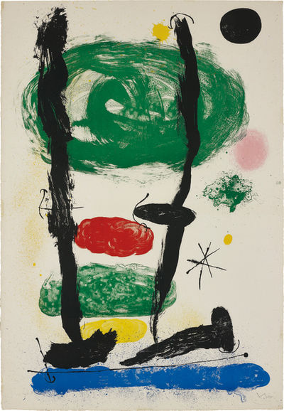 Joan Miró, ‘Les Guetteurs (The Watchers); and Batteuse Paysage Champagne’, 1964; and 1954
