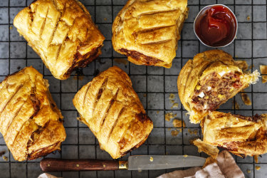 Chorizo and egg sausage rolls.