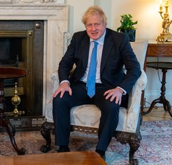 File - UK Prime Minister Boris Johnson during a meeting with Secretary of State Michael R. Pompeo (unseen) at 10 Downing Street, in London, United Kingdom on January 30, 2020.