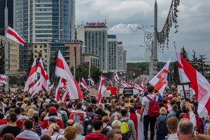 "March of unity". Protest rally against Lukashenko, 6 September 2020. Minsk, Belarus