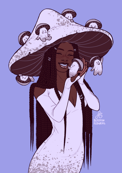 bloominflowers:
“Mushroom witch and her little mushroom friends
”