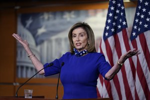 Speaker of the House Nancy Pelosi, D-Calif., speaks during a news conference at the Capitol in Washington, Thursday, Aug. 27, 2020.