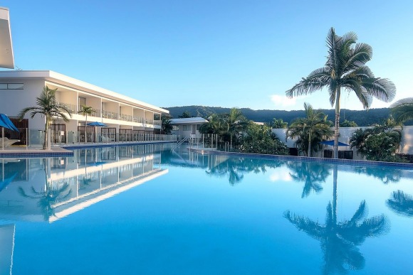 The vast lagoon pool at Pool Resort Port Douglas