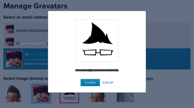 gravatar confirm copy