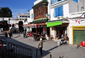 Building with flag of Tunisia