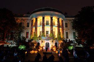 Donald J. Trump and First Lady Melania Trump arrive to the 2020 White House Halloween event Sunday, Oct. 25, 2020, at the South Portico of the White House