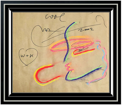 Peter Max, ‘Peter Max Original Drawing Blushing Beauty Profile Signed Modern Pop Artwork SBO’, 2002