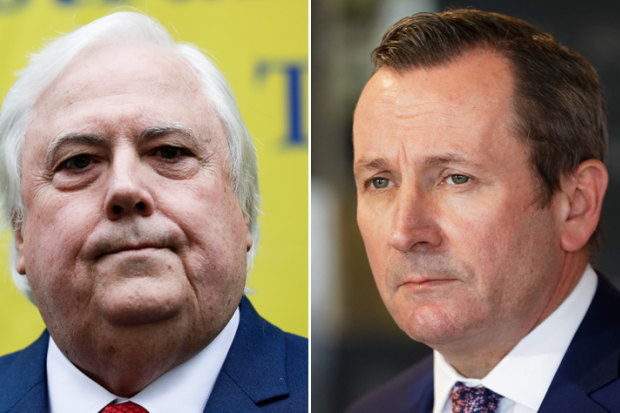 Clive Palmer and Mark McGowan.