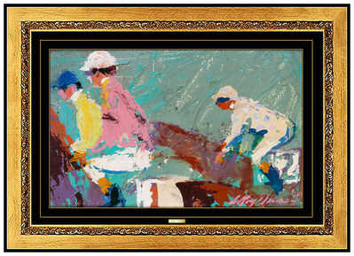 LeRoy Neiman, ‘LeRoy Neiman Original Oil Painting on Board Signed Horse Racing Jockey Sport Art’, 1961