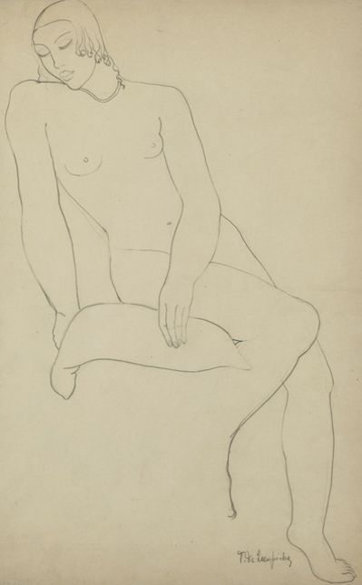 Tamara de Lempicka, ‘Nu Assis sur un coussin’, ca. 1928