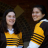 Sydney Girls High School students Caitlin McManus-Barrett, left, and Anne-Marie Schlesinger.