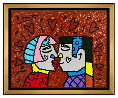 Romero Britto, ?Romero Britto Original Painting Acrylic On Board Signed Pop Art Modern Portraitv’, 2010