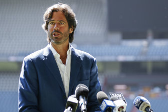 AFL CEO Gillon McLachlan at Marvel Stadium on Friday.