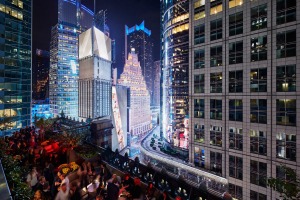 Rooftop views over New York.