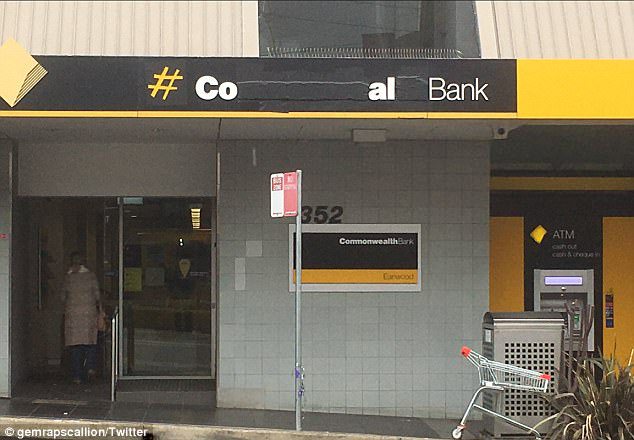 Environmental activists vandalised dozens of Commonwealth Bank branches to protest its investment in coal projects (Earlwood, NSW, branch pictured)