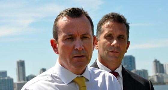 WA Premier Mark McGowan (left) and WA Tourism Minister Paul Papalia (Image: AAP/Rebecca Le May)