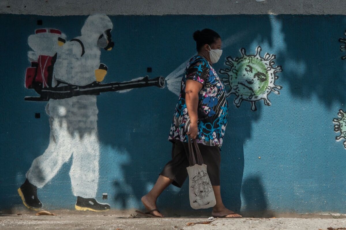 Collectives of artists NoGenta and ConTraConsciencia, murals in the neighborhood of Estacio, 2020. Photo by Allan Carvalho/NurPhoto. Image via Getty Images.