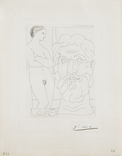 Pablo Picasso, ‘Modele et Grande Tête Sculptée ’, 1933