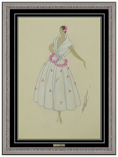 Erté (Romain de Tirtoff), ‘Erte Original Art Deco Costume Dress Design Gouache Painting Signed Tirftoff ’, 20th Century
