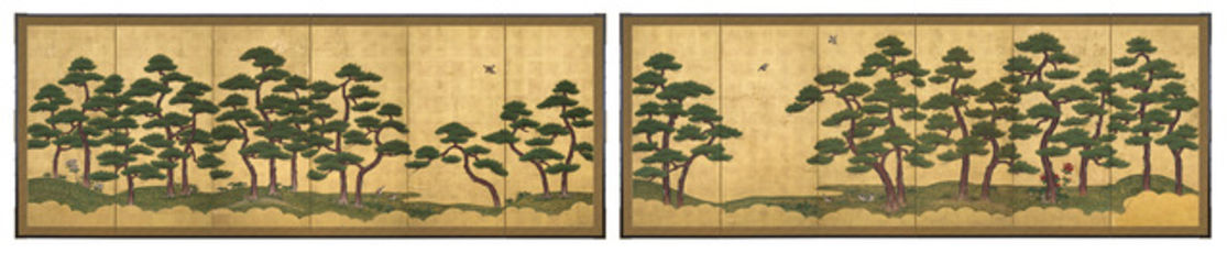 Pair of Six-Panel Screens, Pine Trees (T-3606L)