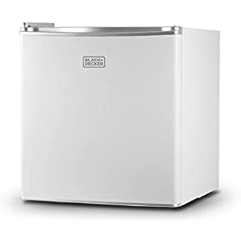 BLACK+DECKER BCRK17W Compact Refrigerator Energy Star Single Door Mini Fridge with Freezer, 1.7 Cubic Ft., White