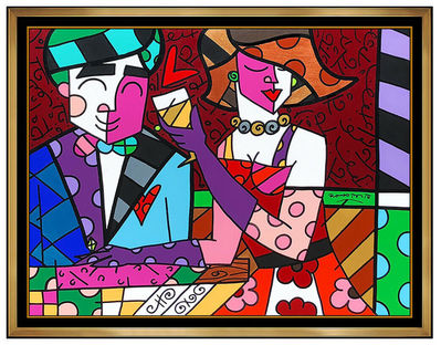 Romero Britto, ‘Romero Britto Large Original Acrylic Painting On Canvas Signed Modern Portra’, 2006