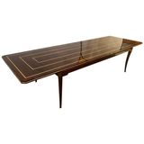 Tommi Parzinger Mid-Century Modern Mahogany Charak Modern Two Leaf Dining Table