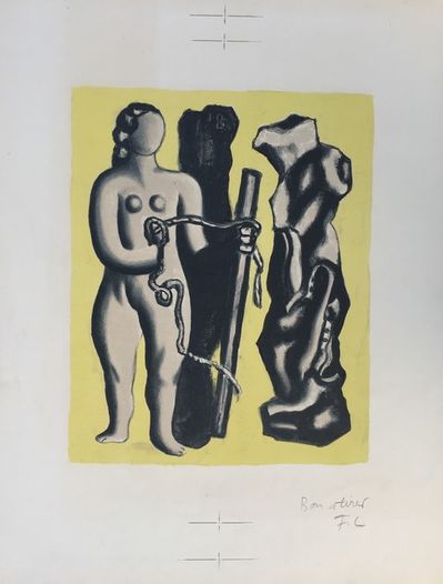 Fernand Léger, ‘Femme sur fond jaune (Woman on yellow background)’, 1952