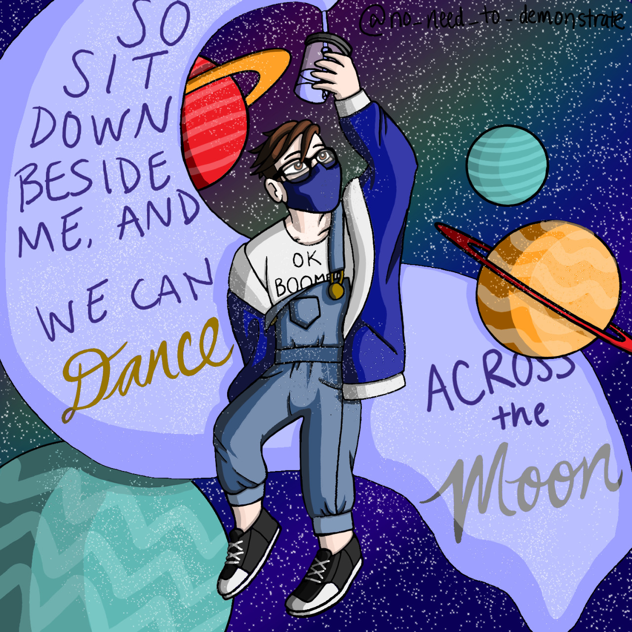 saxophonehero2016:
“This is a piece I drew a version of by @itsabelle.arts on Instagram :)
“So sit down beside me, and we can dance across the moon” ”