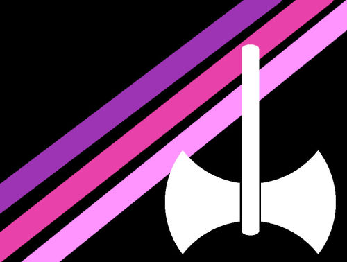 plantbutch:
“ “DYKE FLAG 🪓 👊
”
so it was brought to my attention that while there’s a sapphic/wlw flag, a multitude of lesbian flags, and the labrys flag, there’s not really a dyke flag. (and don’t get me wrong, plenty of people in our community...