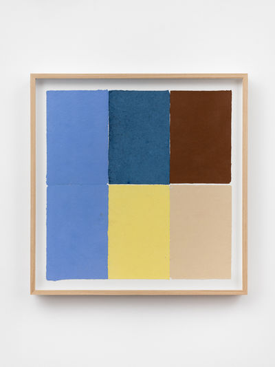 Ethan Cook, ‘Two periwinkles, blue, yellow, brown, tan’, 2020