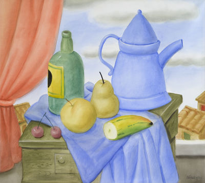 Fernando Botero, ‘Still life with green bottle’, 2002