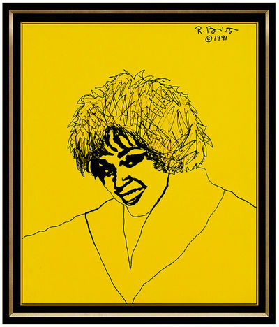 Romero Britto, ‘Romero Britto Large Original Acrylic Painting On Canvas Whitney Houston Signed’, 1991