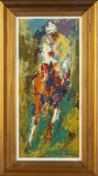 Original Signed Oil Painting Horse & Jockey, 48K Appraisal 