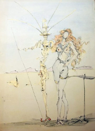 Salvador Dalí, ‘La Femme aux Cheveus d'or et son Garde, 1967’, 1967