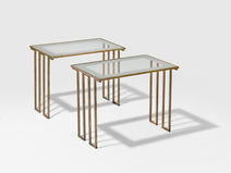 Pair of Dents Grecques side coffee tables