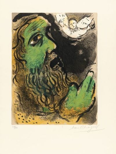 Marc Chagall, ‘Job en prières ’, 1960