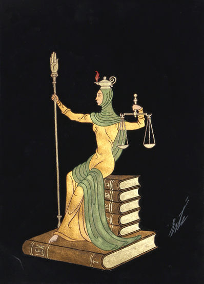 Erté (Romain de Tirtoff), ‘Lady Justice’, ca. 1970