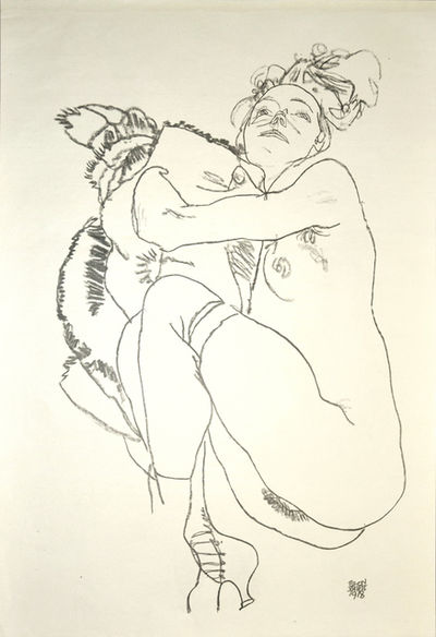 Egon Schiele, ‘Crouching Nude of Woman’, 1920