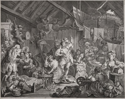 William Hogarth, ‘ Strolling Actresses Dressing in a Barn’, 1738