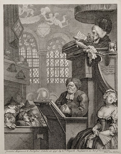 William Hogarth, ‘The Sleeping Congregation’, 1736