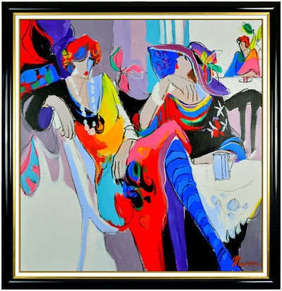 Isaac Maimon, ‘Isaac Maimon Large Original Oil Painting On Canvas Signed Lady Portrait Cafe Art’, 20th Century