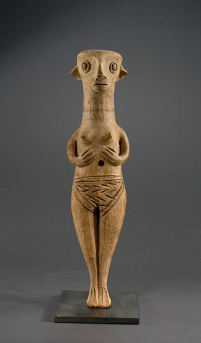 Unknown Cypriot, ‘Ancient Cypriote Ceramic Standing Female’, Late Bronze Age (circa 1450-1200 B.C.)